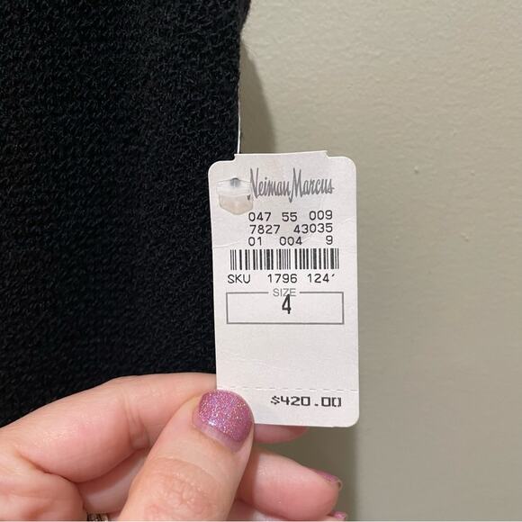 Susan Lazar Vintage Wool Sleeveless Dress Black Size 4 New - Picture 6 of 7